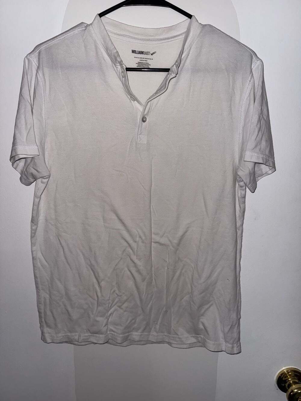 William Rast Men's Short Sleeve Button Front Henley Shirt